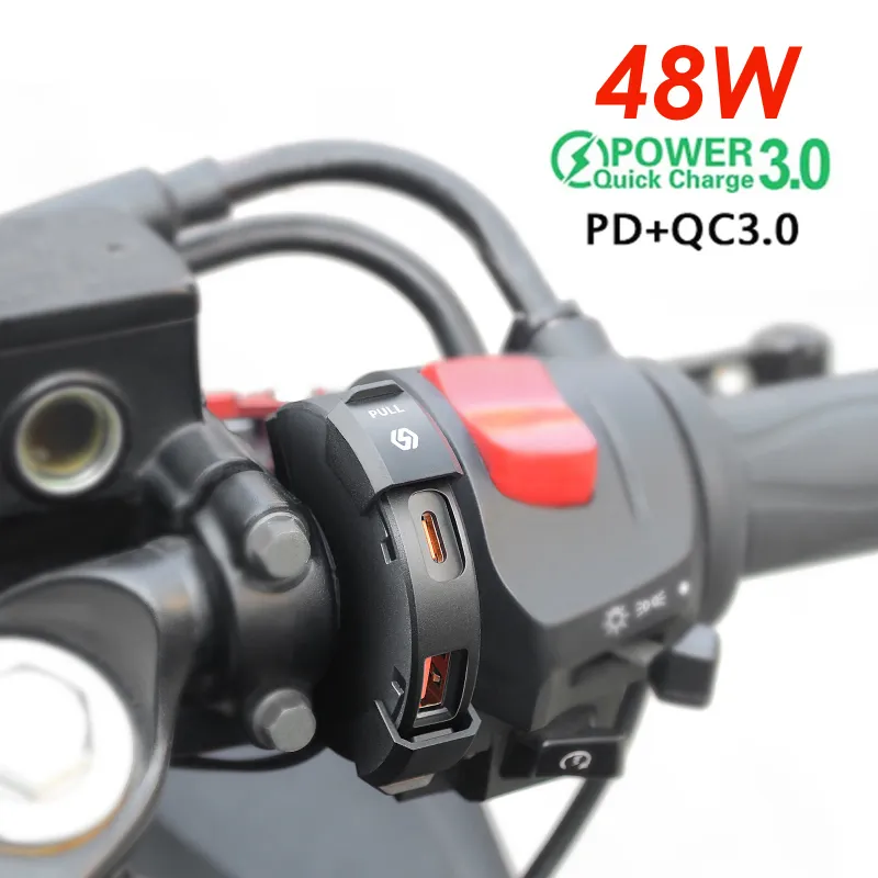 48W Motorcycle Phone Charger Mount 1