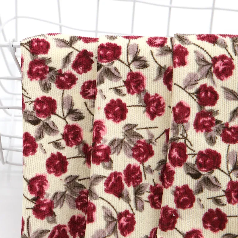 Floral Corduroy Fabric - DIY Dress Material 3