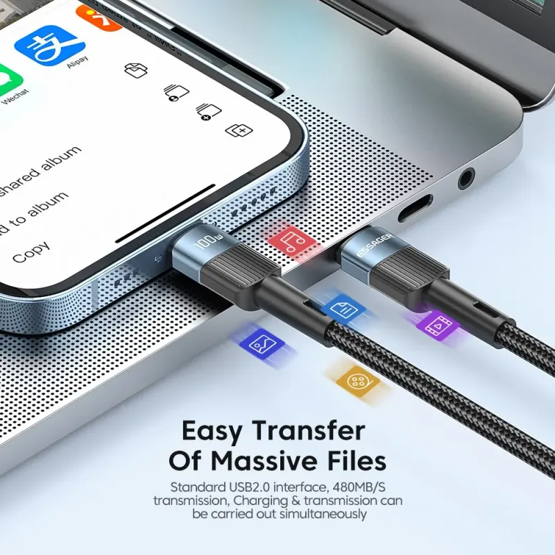 Essager 100W USB-C to USB-C PD Cable 6