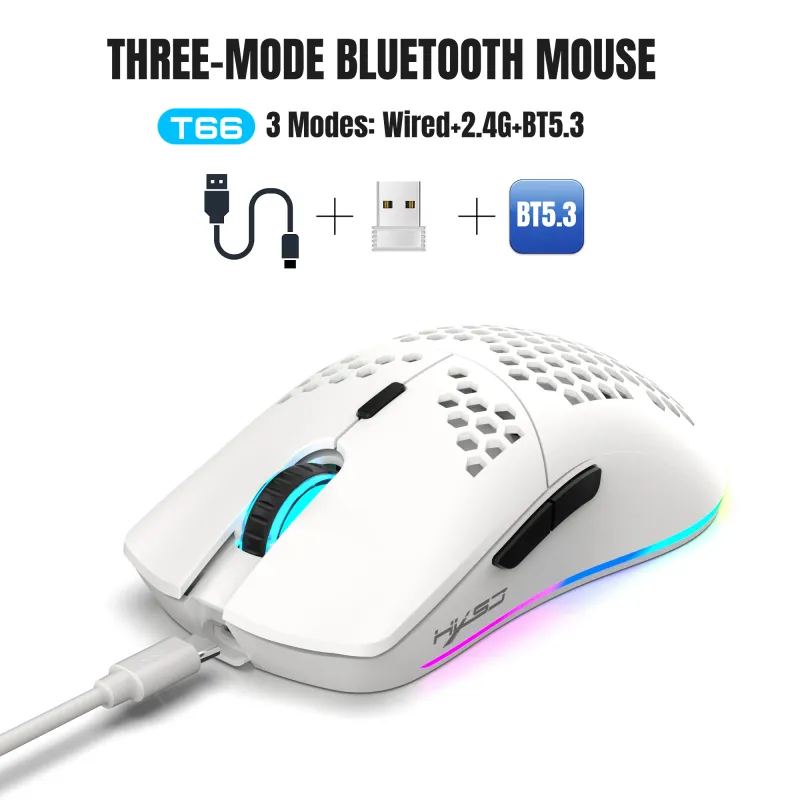 HXSJ T66 10000DPI RGB Wireless Gaming Mouse 2