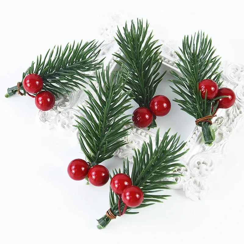 Christmas Berry Pine Cone Holly Branches 2