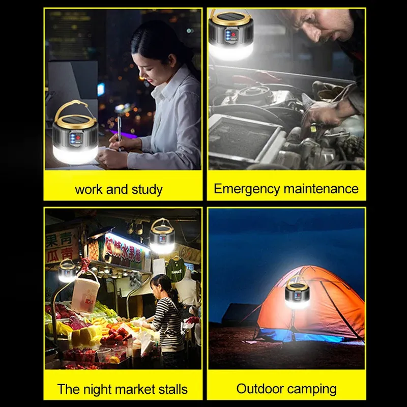 Solar LED Camping Light USB Rechargeable 3
