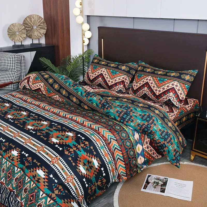Boho Striped Geometric Bedding Set 3pcs 4