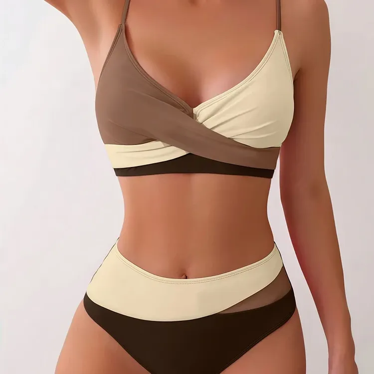 Patchwork Two-Piece Bikini Swimsuit 1