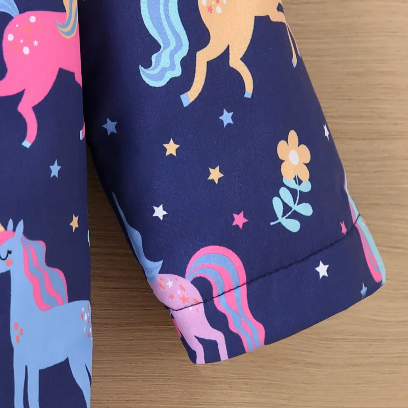 Girls' Fleece Printed Hooded Jacket 6