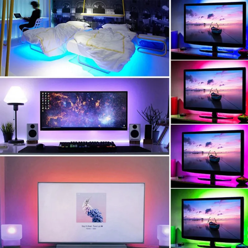 RGB LED Strip Kit USB 5V Music Sync 6