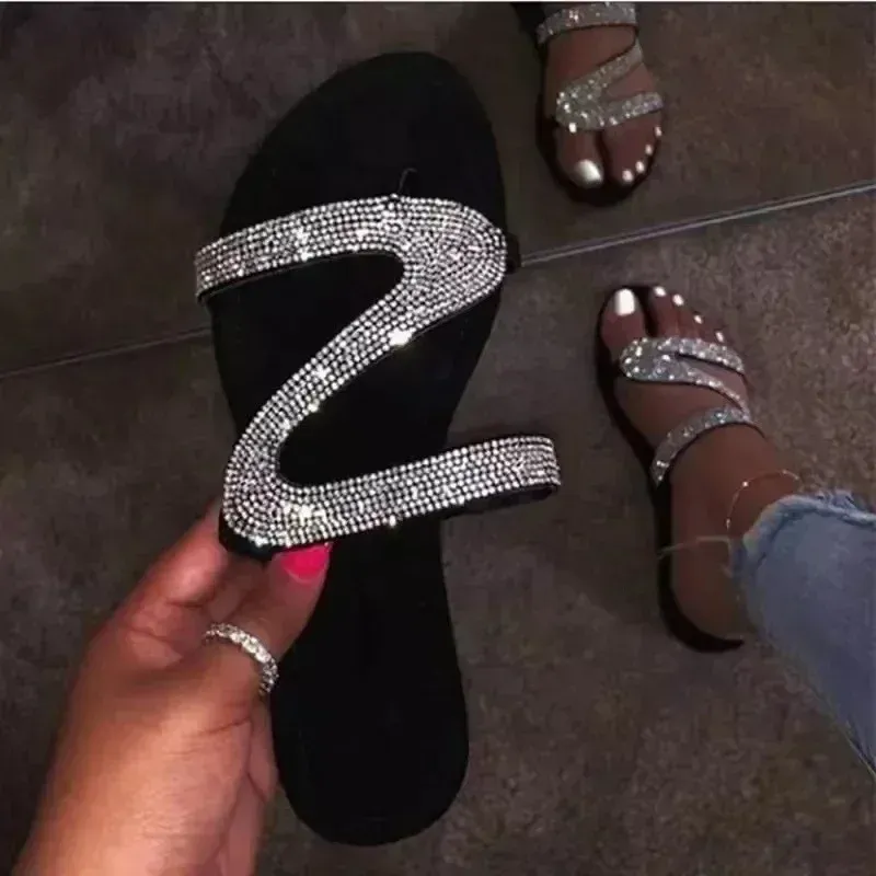 Rhinestone Summer Beach Sandals 1