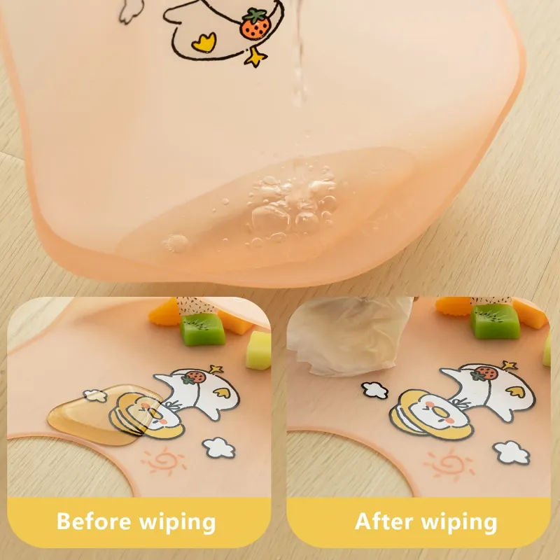 Waterproof Cartoon Animal Silicone Baby Bib 4
