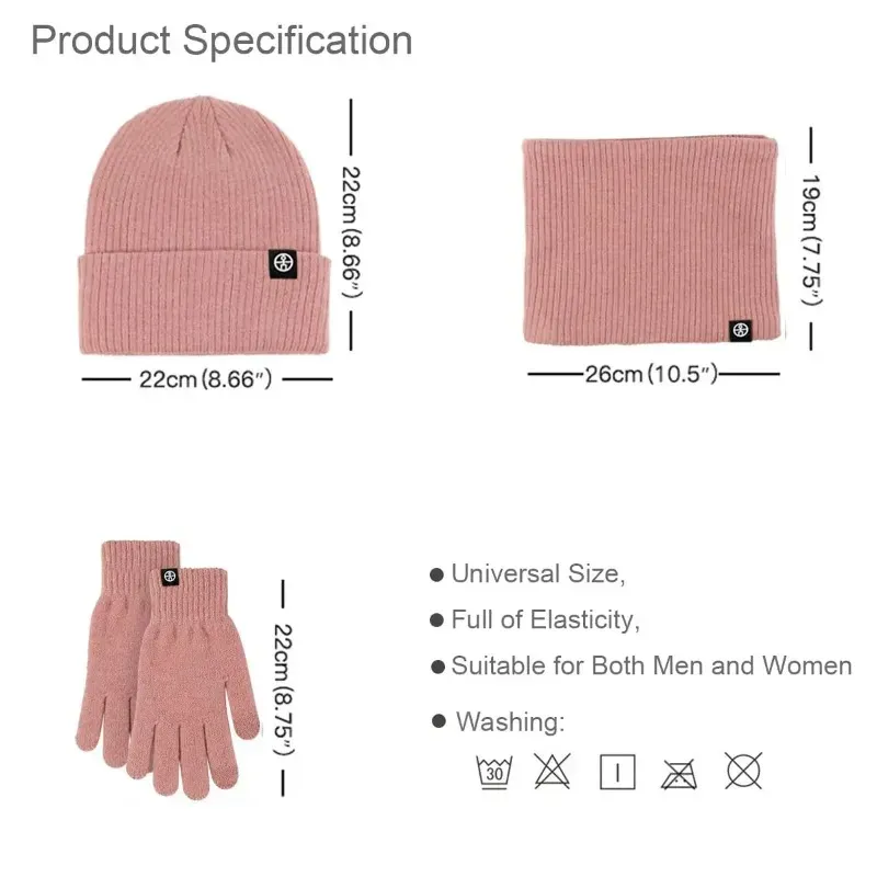 Winter Scarf Hat Gloves Gift Set 6