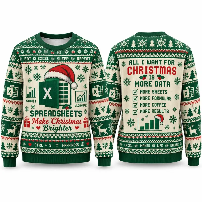 Spreadsheet Santa Ugly Christmas Sweater 5