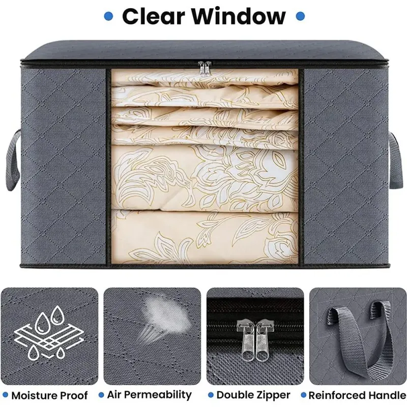 Foldable Storage Box with Window & Lid 2