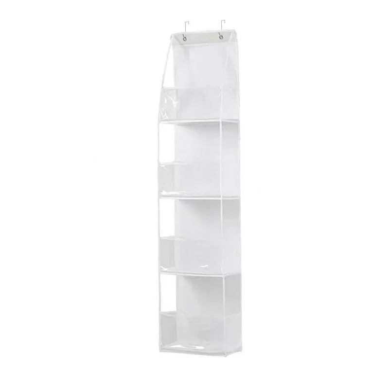 4/6Tier Over The Door Organizer Miscellaneous Clothes Toy Hanging Storage Bag With Mesh Pockets Shelves For Closet Bedroom Dorm 4