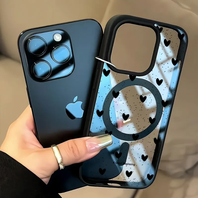 Heart Polka Dot MagSafe Clear iPhone Case 5