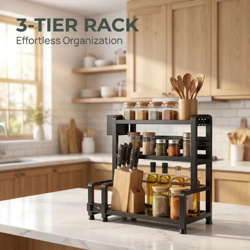 3-Tier Carbon Steel Kitchen Organizer 1