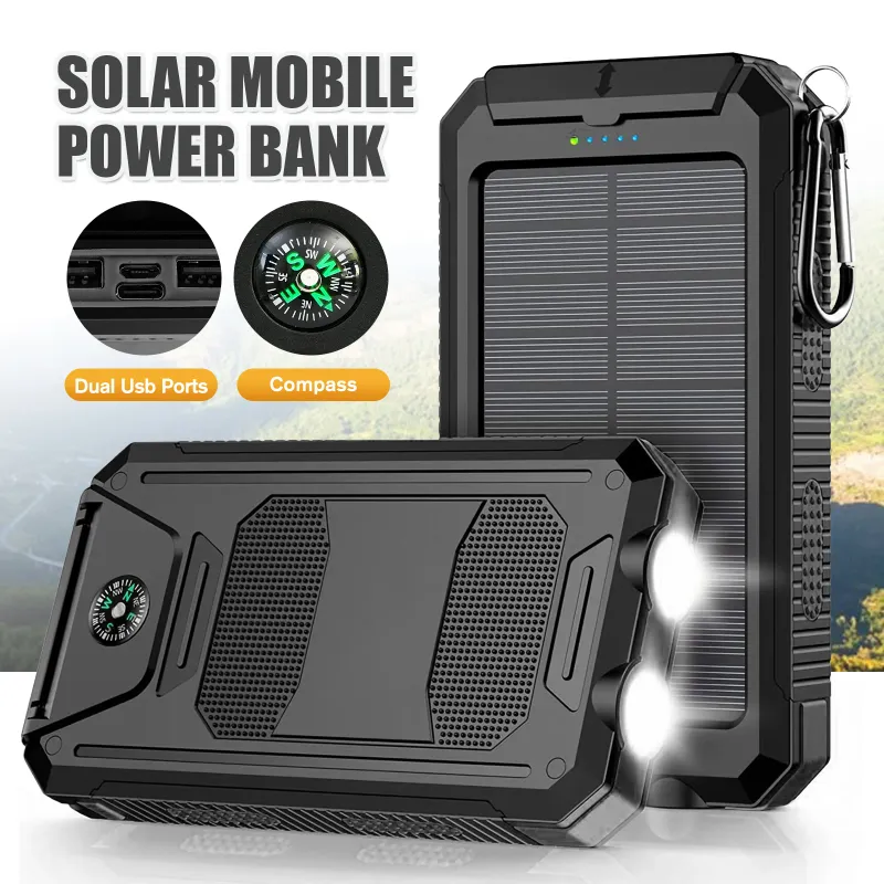 10000mAh Solar Power Bank with Flashlight 1