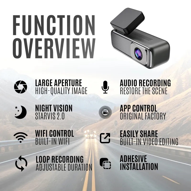Q6 4K Dual Lens Dash Cam Front 4K+Rear 1080P 2