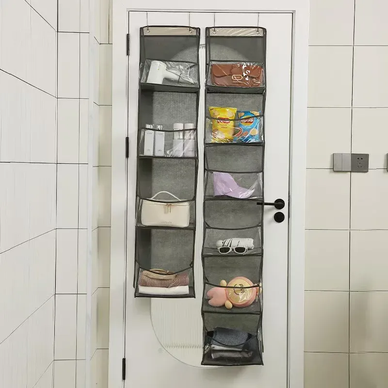 4/6Tier Over The Door Organizer Miscellaneous Clothes Toy Hanging Storage Bag With Mesh Pockets Shelves For Closet Bedroom Dorm 1