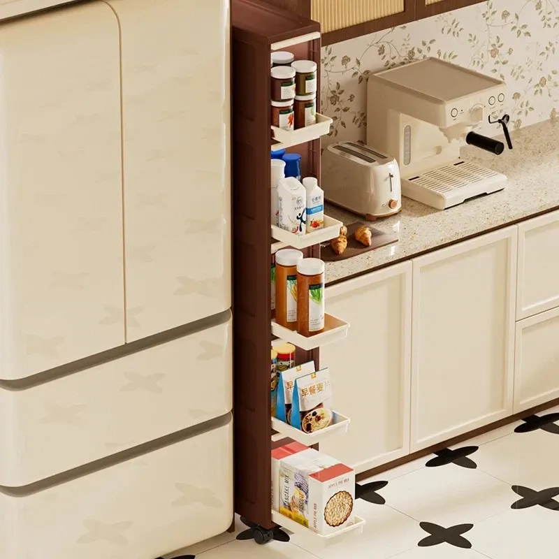 Slim Vintage Storage Cart with Drawers 5