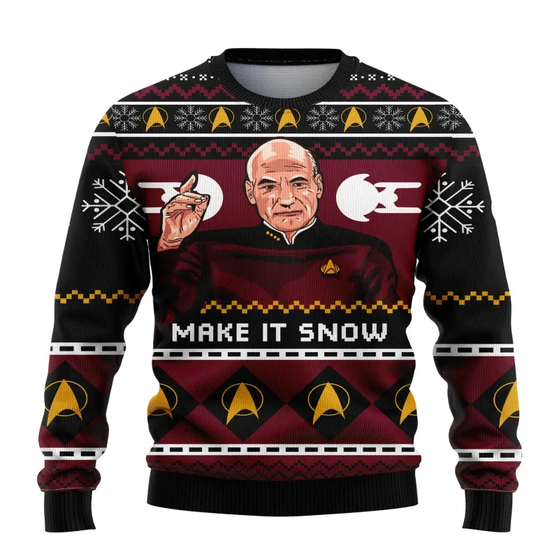Captain Picard Ugly Christmas Sweater Pullover 6