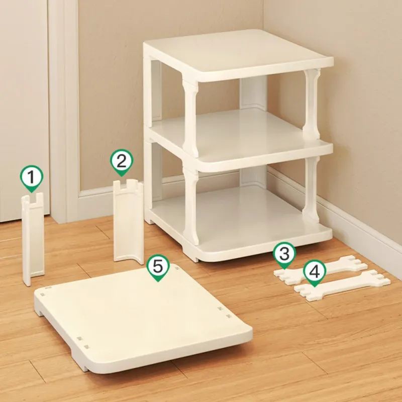 White 3-Tier Slim Shoe Rack 2