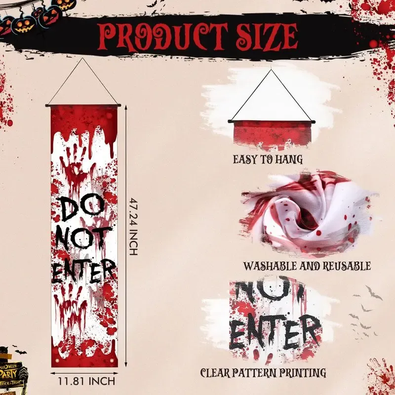 Halloween Horror Skeleton Door Banner 6