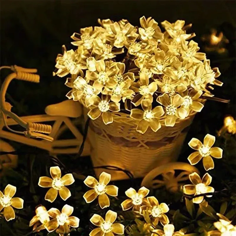 Solar Sakura Fairy Lights - 5M Peach Flower LED 3