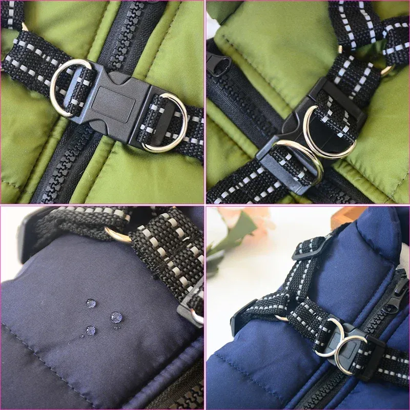 Waterproof Winter Dog Jacket with Harness 5