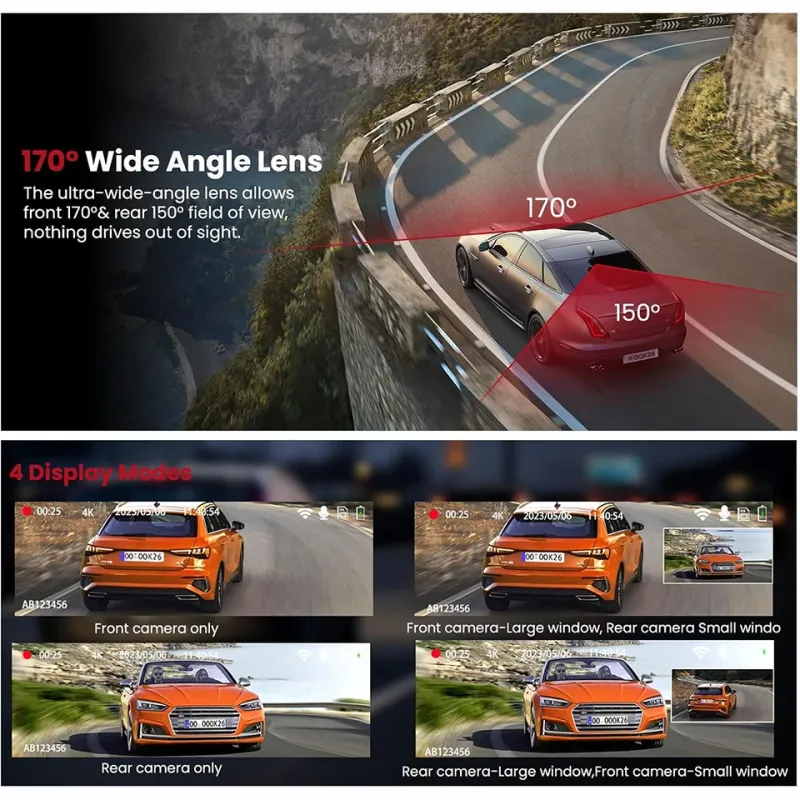 ACCEO 4K Dual Lens WiFi GPS Dash Cam 6