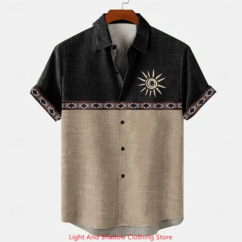 Retro Linen Patchwork Shirt 3