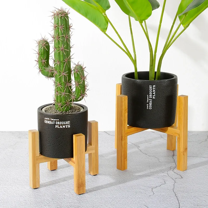 Tall Wooden Plant Stand Rack 2