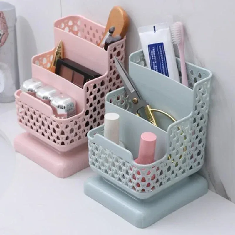 Plastic Pen Holder Desk Storage Box Pencil Tray School Office Stationery Supplies Desktop Accessories Organizer Student Gift 2