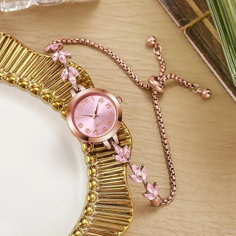Elegant Arabic Dial Watch with Rhinestone Strap 1