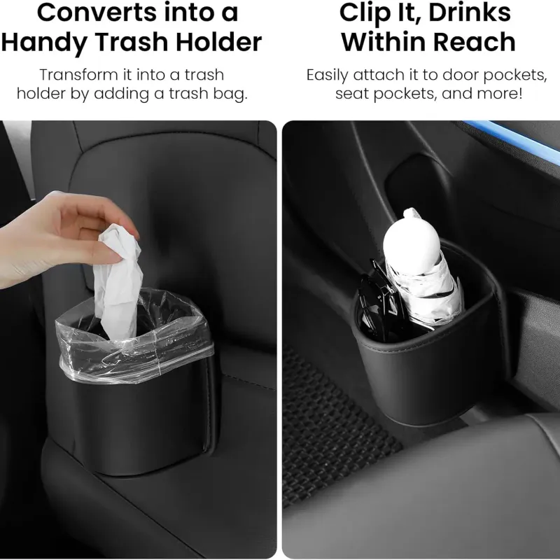 PU Leather Car Door Cup Holder Organizer 2