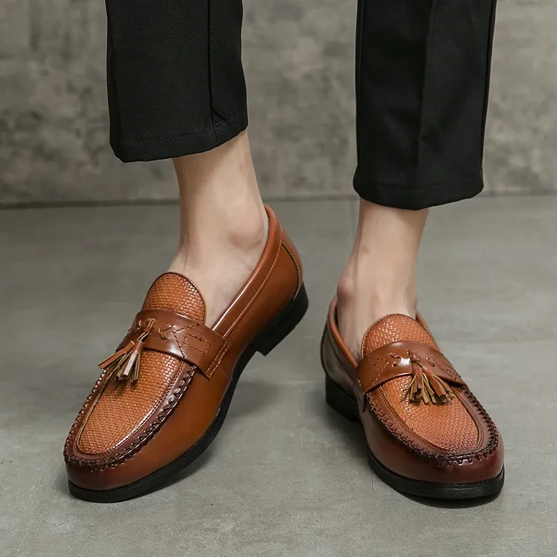 Men's Leather Brogue Tassel Loafers 4