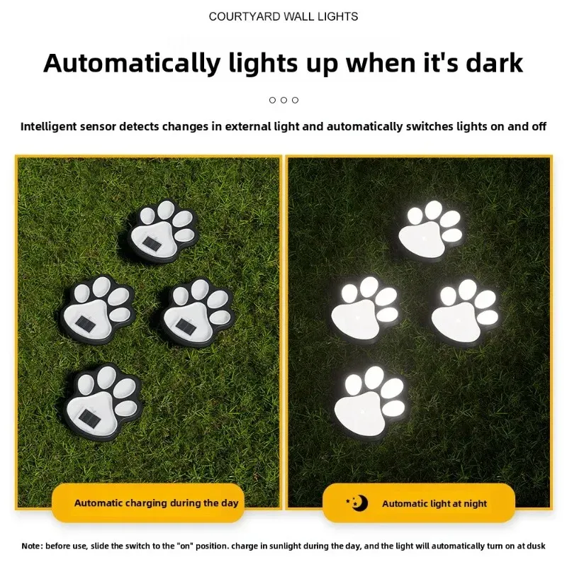 Solar Paw Print Pathway Lights 5