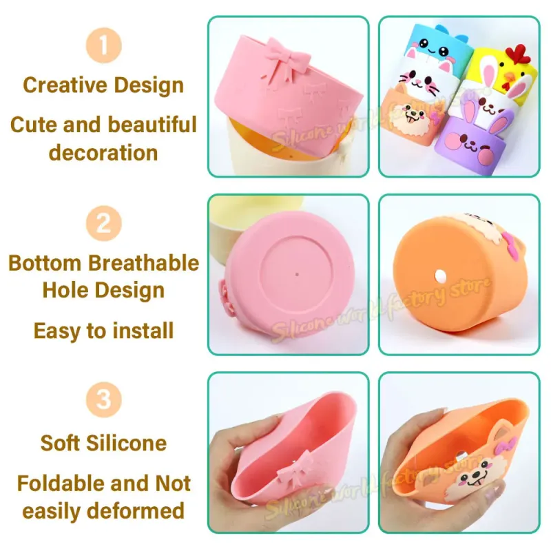 Cartoon Animal Cup Bottom Cover 5