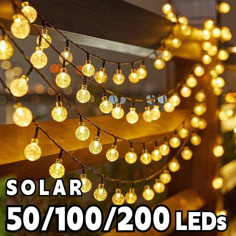 Solar Crystal Globe LED String Lights 1