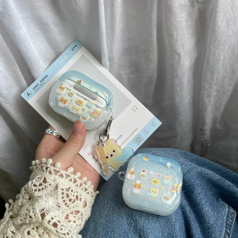 Cartoon Cake Bear AirPods Case 5