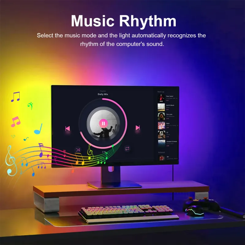 RGBIC USB LED Strip for Monitor Backlight 6