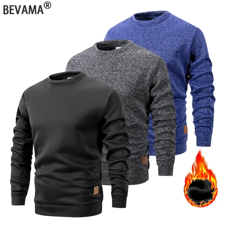 Men's Fleece Lined Crew Neck Sweatshirt 1