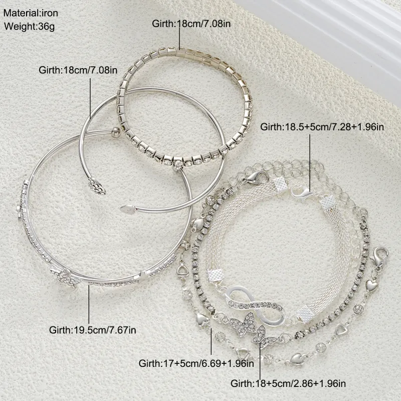 Elegant Rhinestone Bracelet Set for Women 6