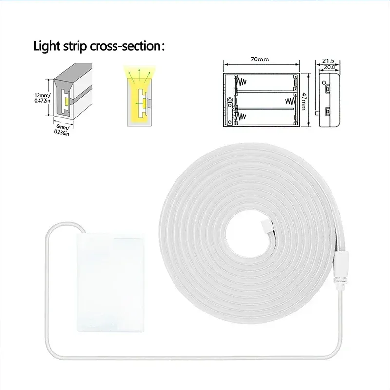 Battery Powered Neon LED Strip Lights 4
