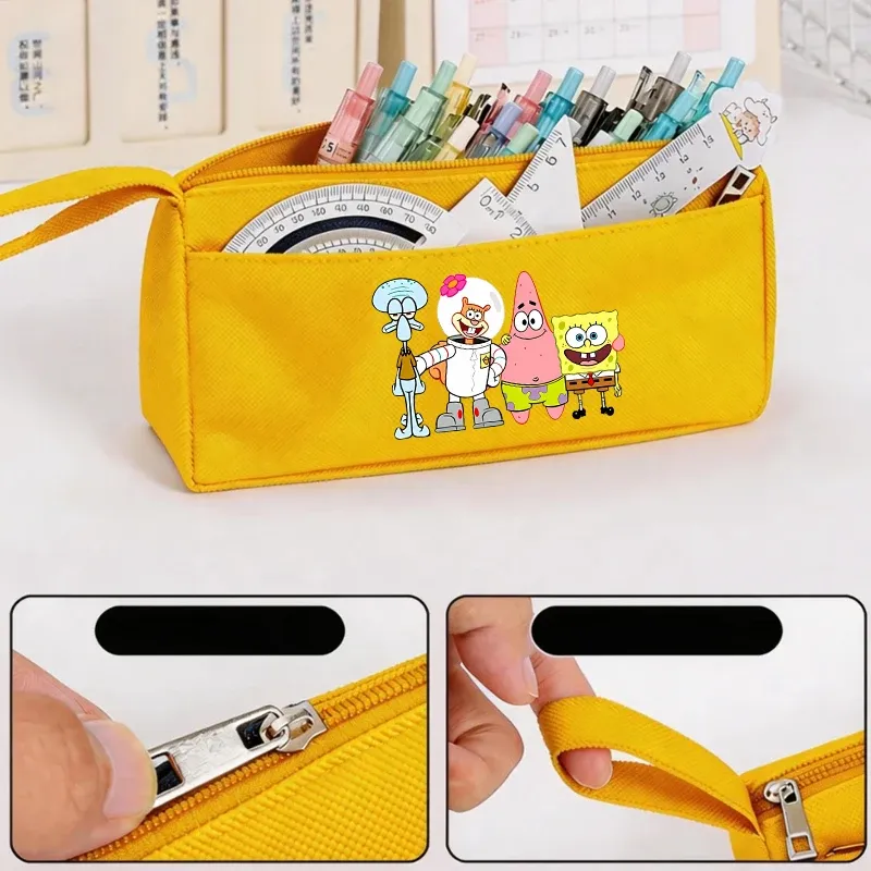 SpongeBob SquarePants Girl Boy Pencil Case Pen Bag Large Capacity Organizer Pouch Student Back To School Supplie Stationery Gift 5