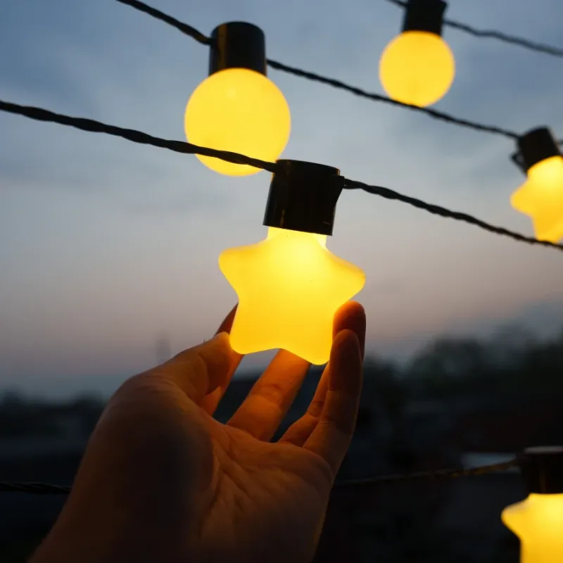 Solar Star & Bulb String Lights 3