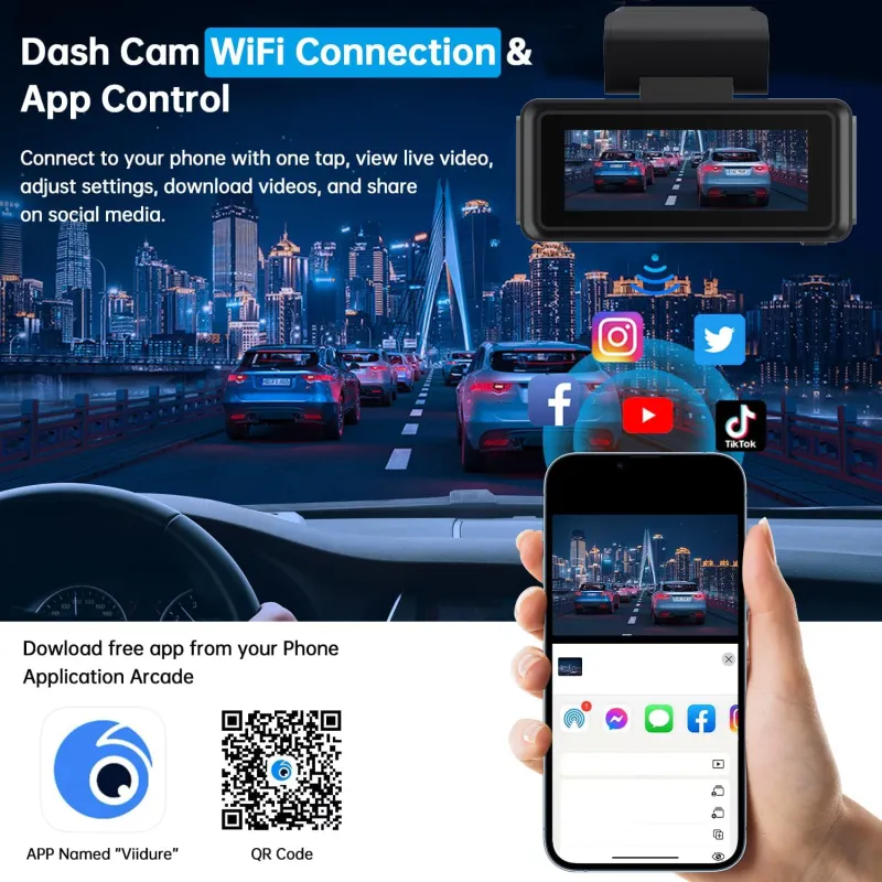 4K Dual Lens 5G WiFi GPS Dash Cam 5