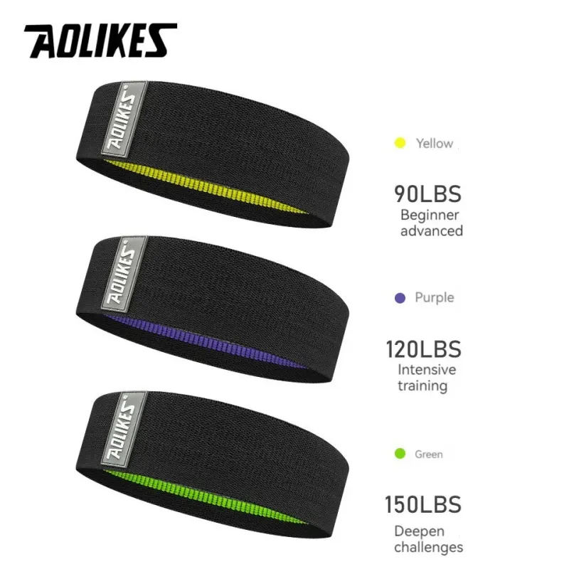 AOLIKES 3-Piece Fabric Resistance Bands 4
