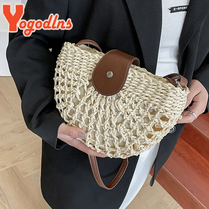 Yogodlns Summer Straw Crossbody Bag 1
