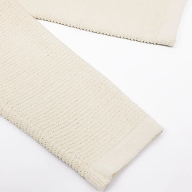 Cream Rib Knit Blazer Coat 6
