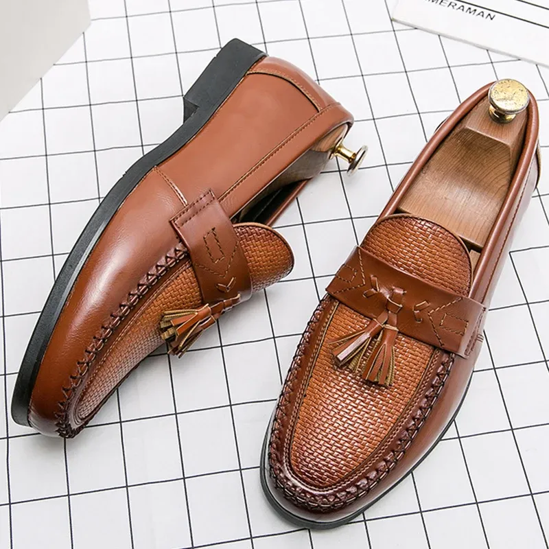 Men's Leather Brogue Tassel Loafers 1