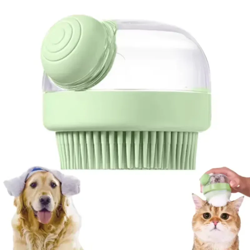 Silicone Pet Bath Brush with Shampoo Dispenser 1